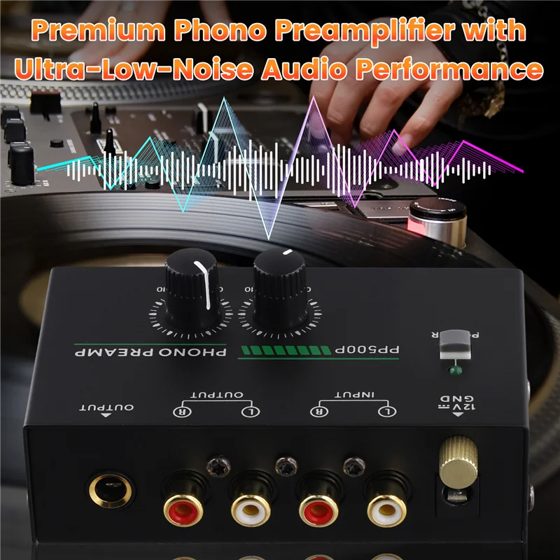【Hot Cake】 Preamplificatore per giradischi Phono, preamplificatore fonografico con ingresso RF A, uscita RCA/TRS, per riproduzione di dischi giradischi
