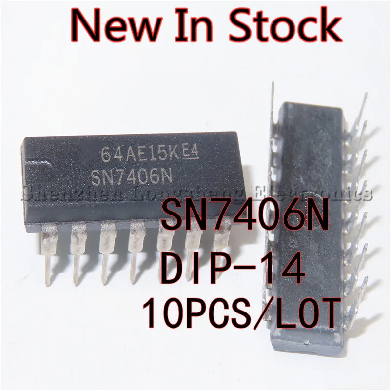 10PCS/LOT NEW SN7406N SN7406  HD7406P  DIP-14 Six Inverting Buffer/Driver  In Stock