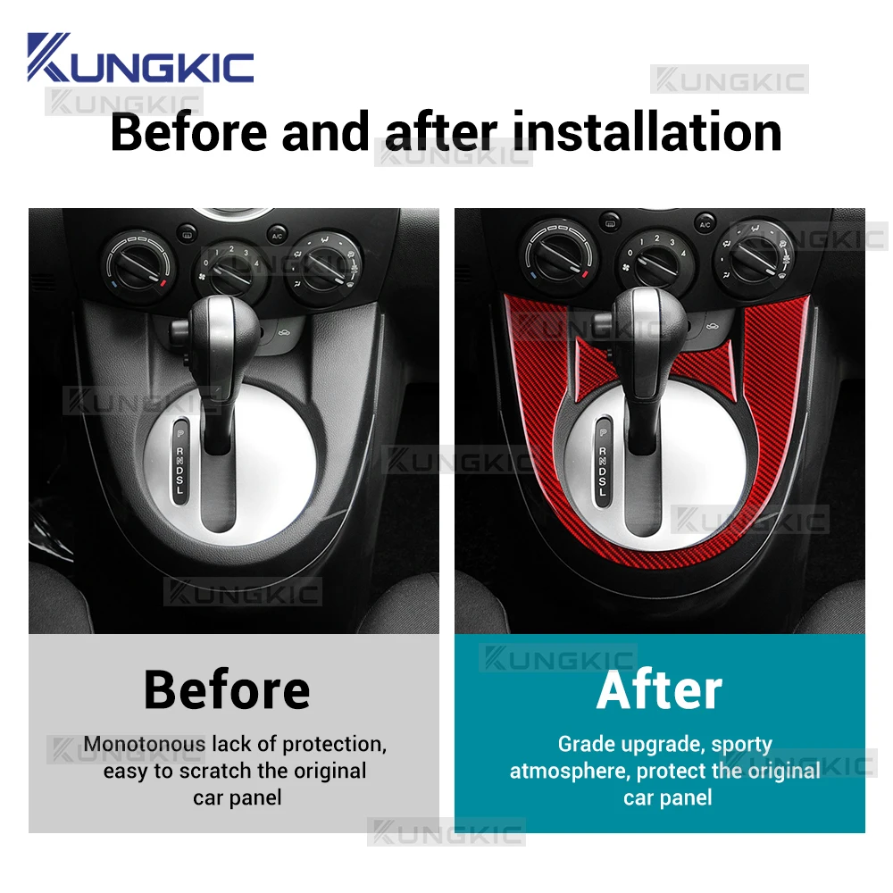 

Real Soft Carbon Fiber Sticker For Mazda 2 DE 2008 2009 2010 2011 2012 2013 2014 LHD RHD Car Gear Shift Outer Frame Trim