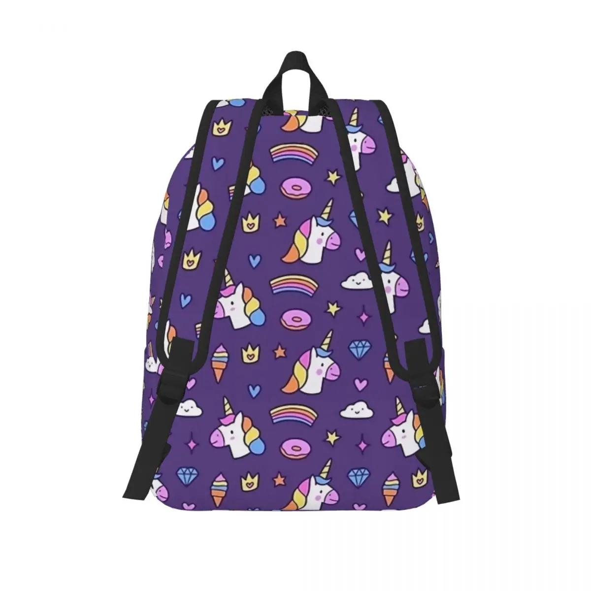 Mochila de unicornio de Color púrpura para adolescentes, morral de regalo bonito para estudiantes de escuela secundaria, mochila para libros, senderismo