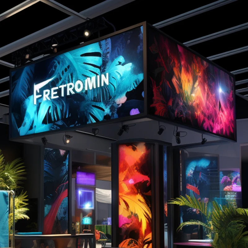 Marco de aluminio independiente, retroiluminación de doble cara, pantalla Led para conferencias, cabina de comercio personalizada, pancarta de marca