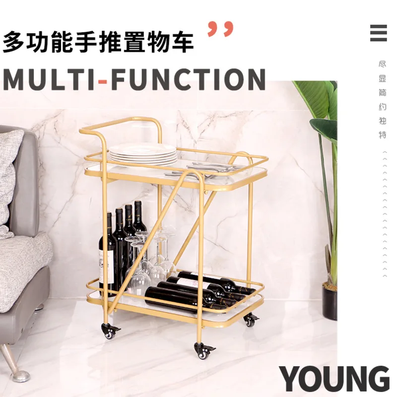 Europeanstyle Tea Car Mobile Commercial Hotel Delivery Car Multifunctional Storage Rack Beauty Salon Cake Dining Car