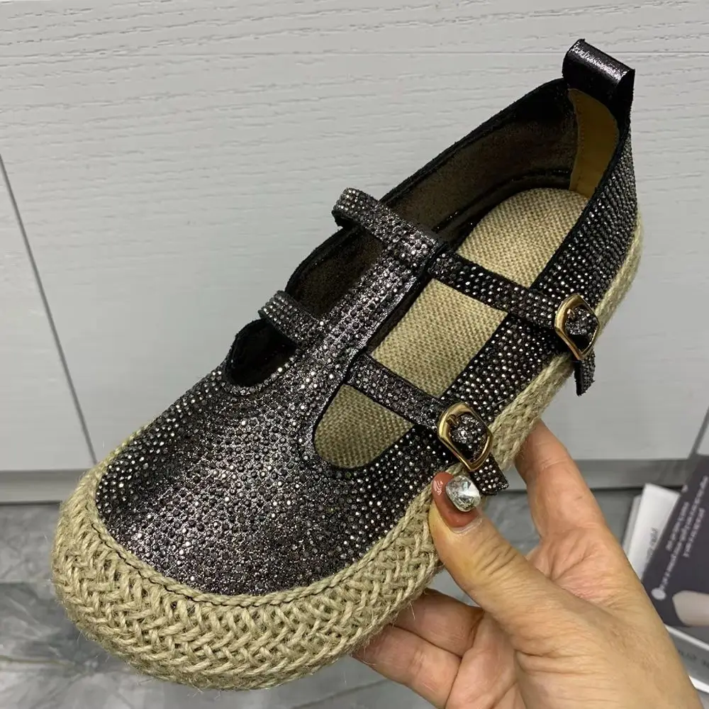 Fashion Luxury Brand Women Shoes Rhinestone Ladies Flats Shoes Plus Size Mullers Non-Slip Female Summer Shoes For Women