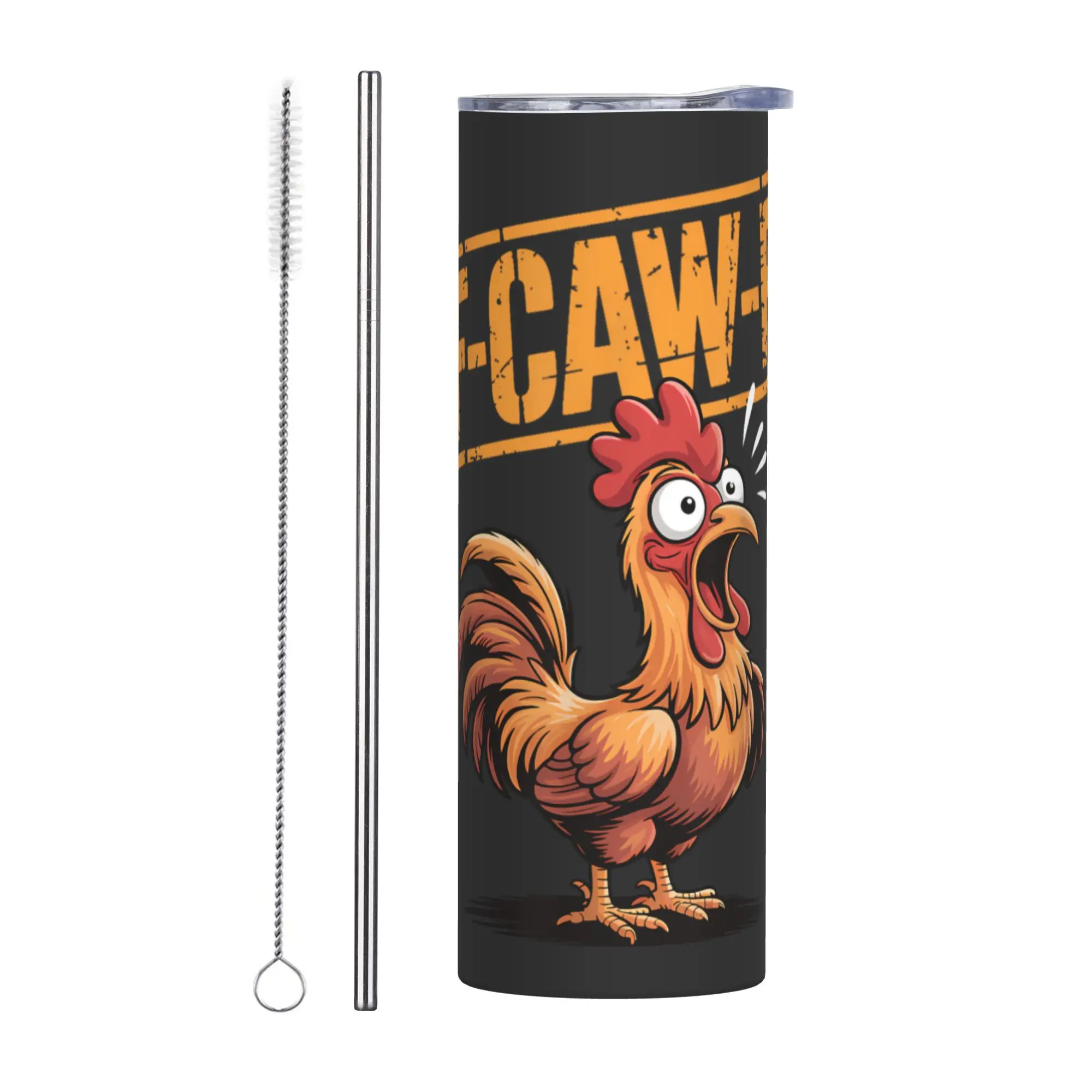 Funny F-Caw-F Chicken FCAWF Tumbler Vacuum Insulated Double Wall Mug With Lid Straw Spill Proof Tags Travel Coffee Cups20oz
