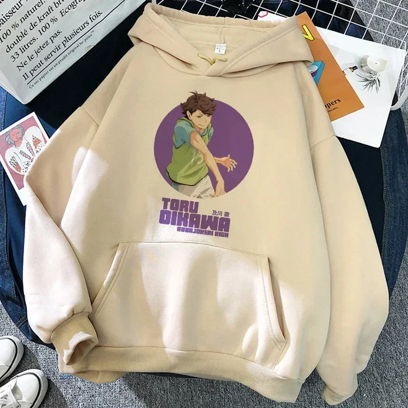 Karasuno Hoodie Volleyball Crow Anime Sport Club Vintage Streetwear Schwarzer Oversized Casual Pullover Langarm – Detail 16
