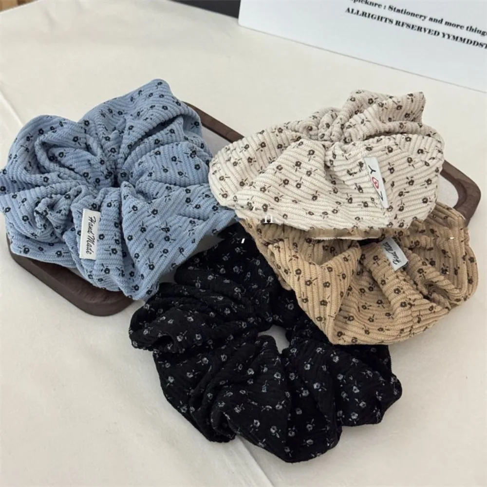 1/4 Stück florales Cord-Haargummi im Vintage-Stil, süßer Stil, perfekt für tägliche Girly-Frisuren, süßer Haarschmuck für Damen, ideal lässig – Detail 3