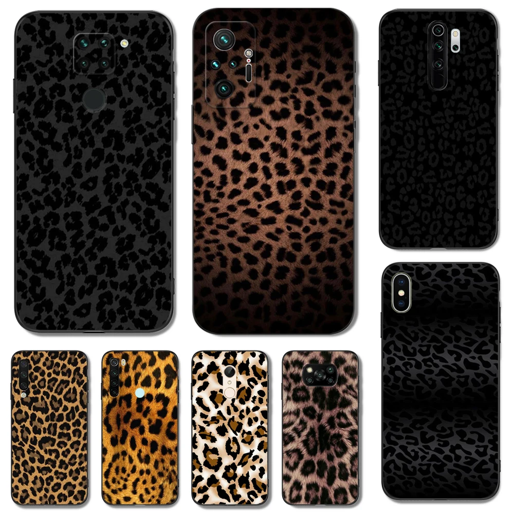 Black Tpu Case For Xiaomi mi 10 10T NOTE 10 9 A3 lite 9T PRO Cover Leopard Print