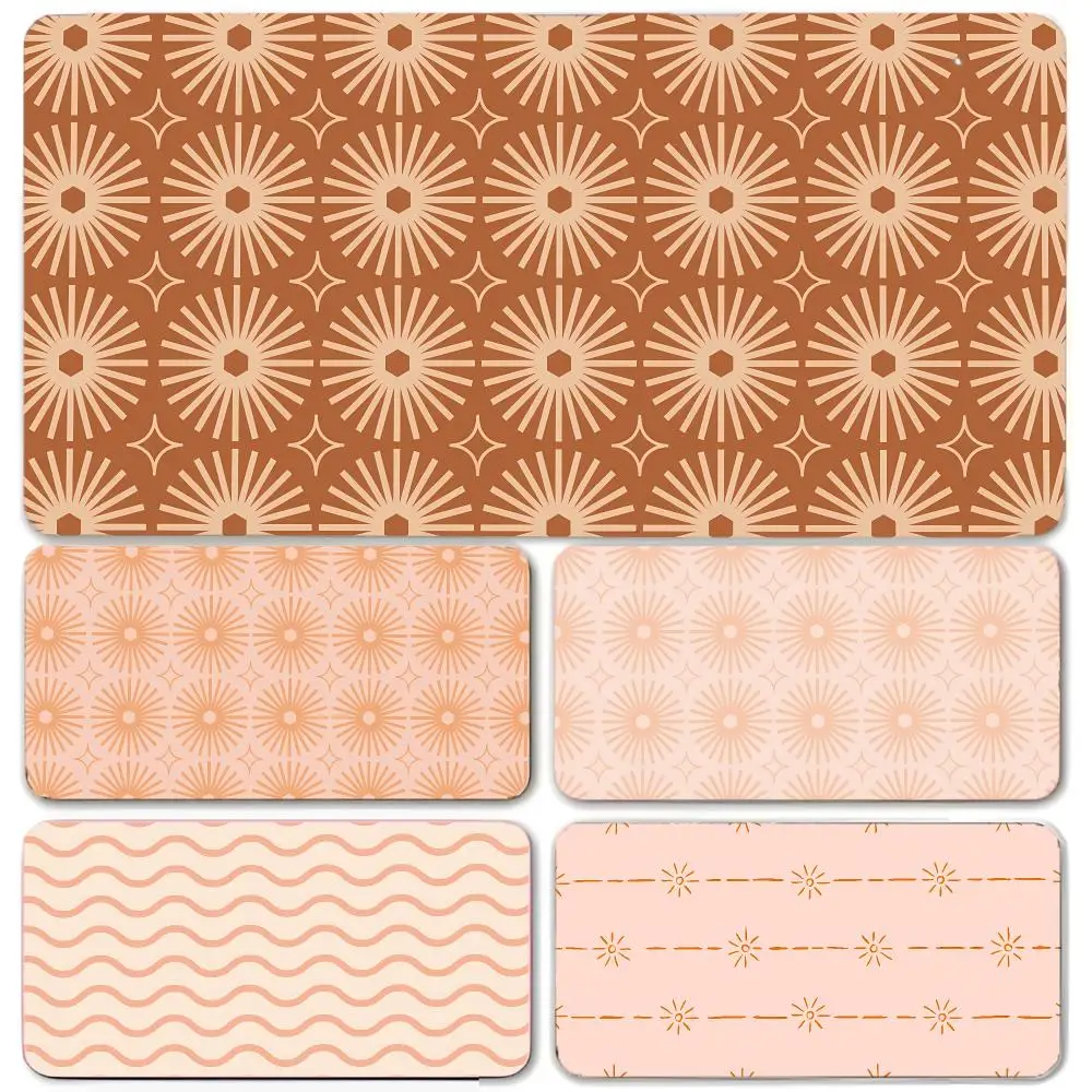 Warm Aesthetic Pink B-Boho Bohemian Style Mouse Pad Large Gaming Mousepad with Thick Stitched Edge Non-Slip Desk Mat