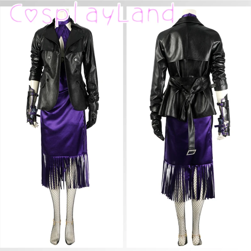 Gioco di combattimento Cosplay Nina Williams Costume vestito Sexy cappotto donna vestito da battaglia con accessori Set completo costumi di Halloween