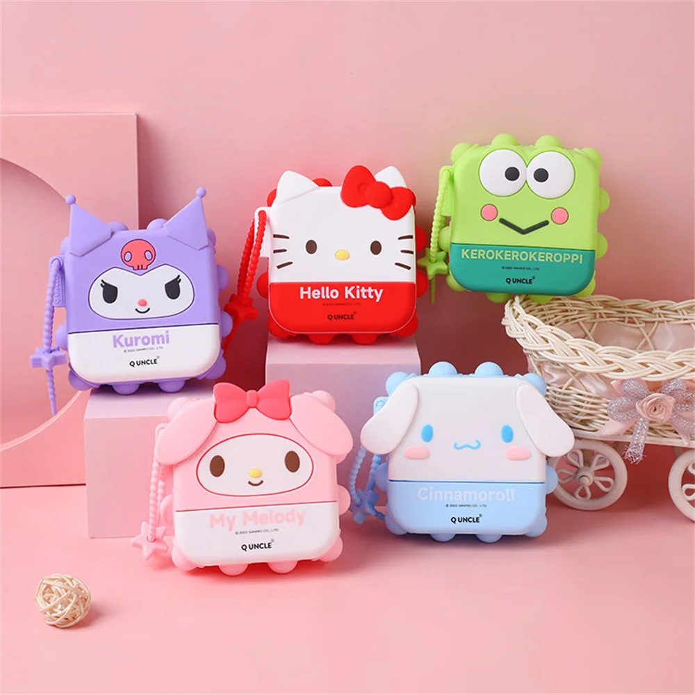 Kawaii Sanrio Pop Squishy Toys Anime Cute Hello Kitty My Melody Kulomi Cinnamoroll Stress Relief Toys Kids Pendant Birthday Gift