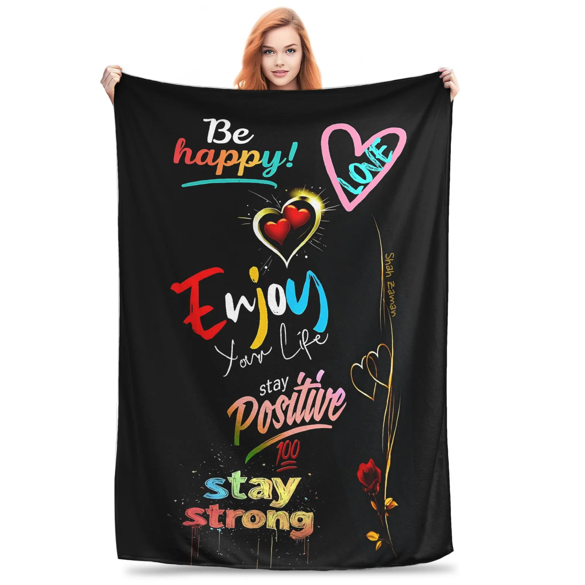 1PC Thankful Grateful Blessed  Winter Blankets for Adults Bedding Home Interior Sofa Knee Black Friday Deals