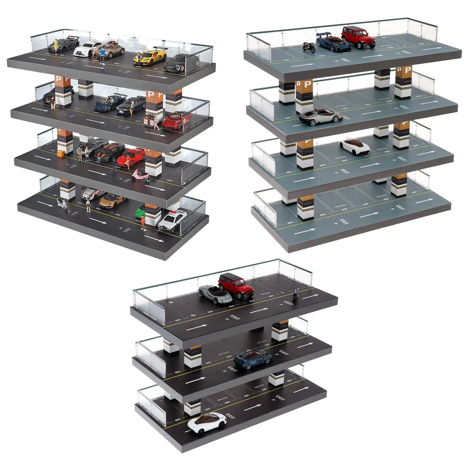 

Парковка с диорамой в виде пейзажа 1/64, витрина для гаража, витрина для модели автомобиля для подарков