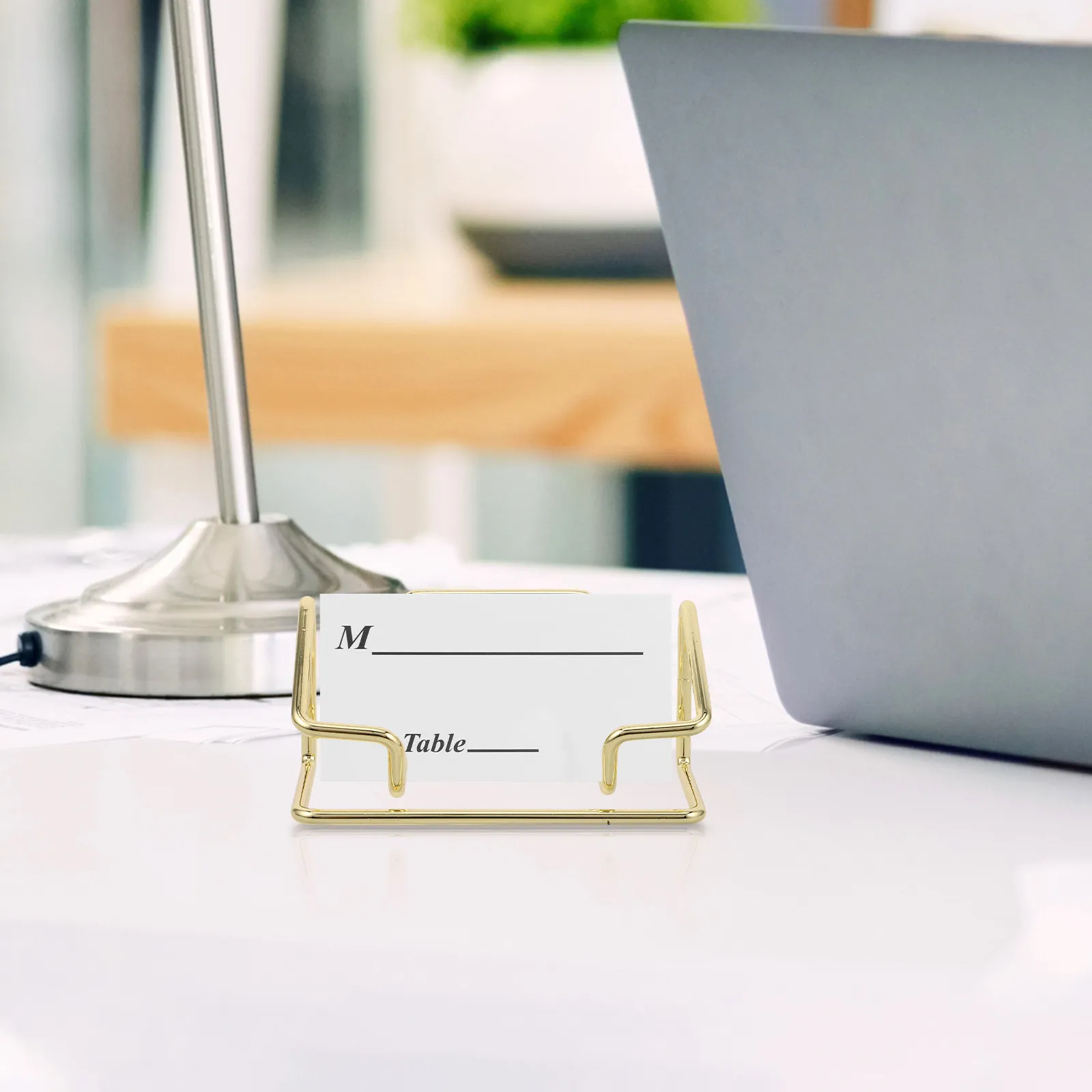 Business Card Holder Desktop Display Stand Name Cards Halloween Christmas New Year Card Holder For Desk Business Card Tray Iron