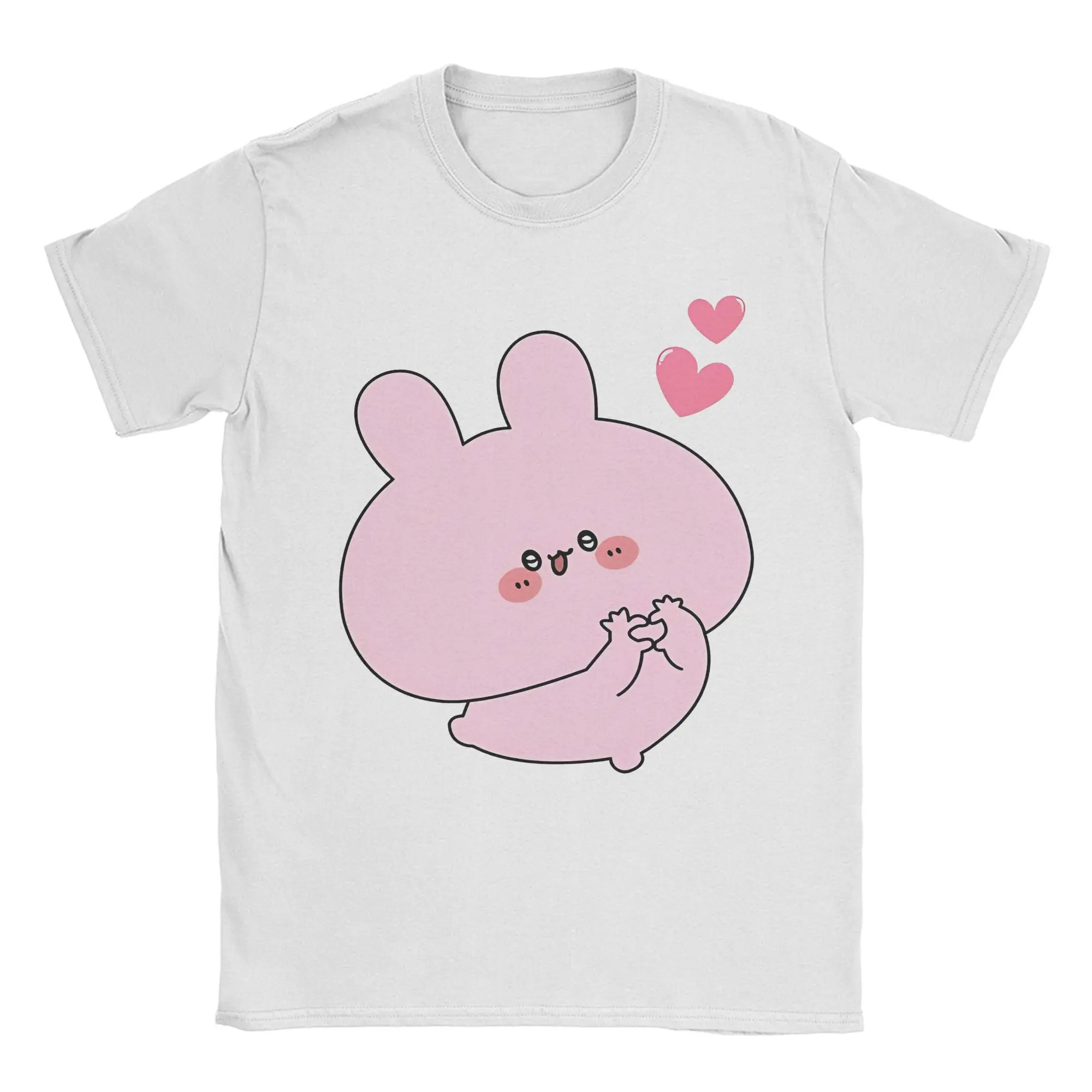 Heartfelt Pink Affection Love T-Shirt Asamimichaan Cute Asamimi Funny 100% Cotton Tees O Neck Short Sleeve T Shirt Big Size Tops