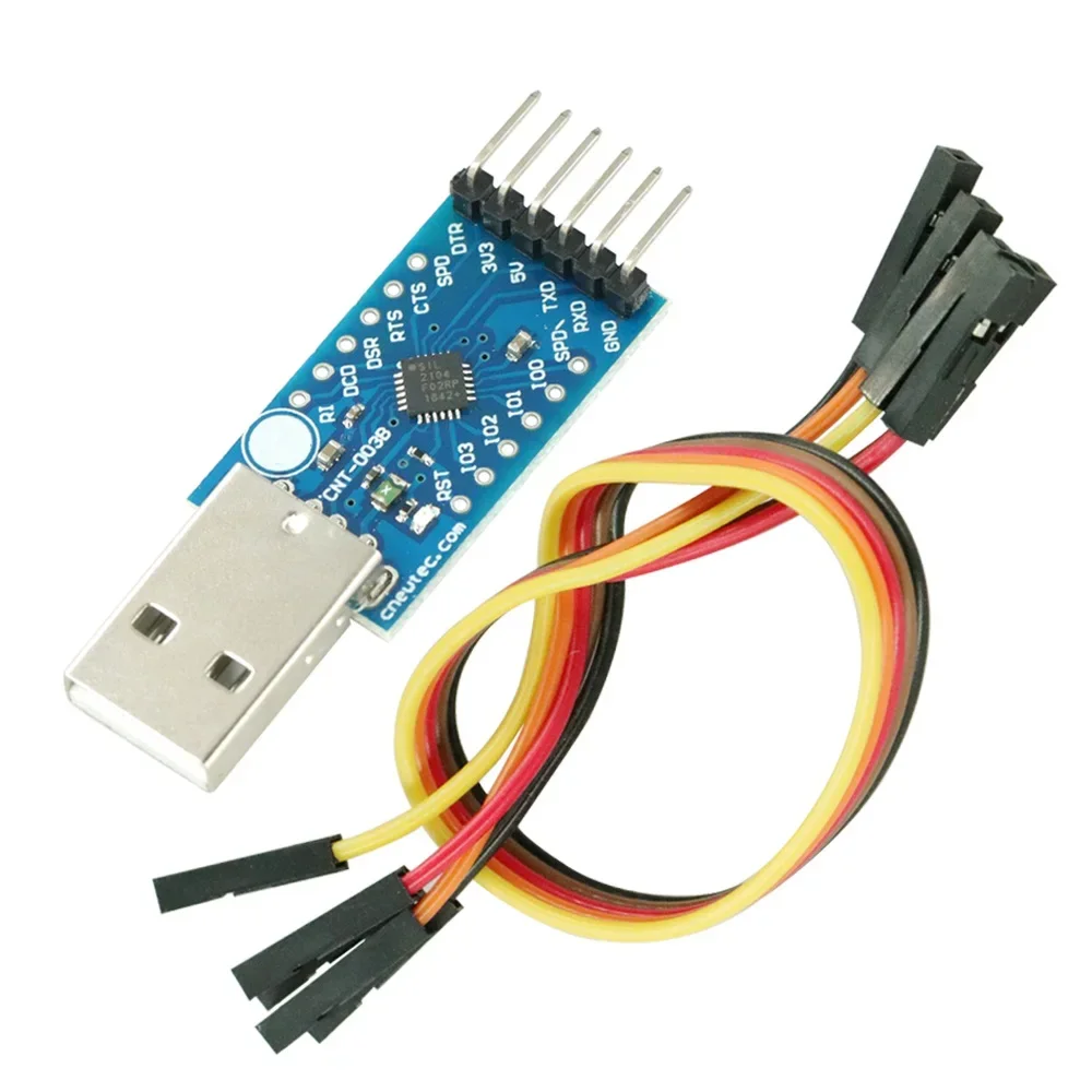 

1PCS CP2104 USB 2.0 to TTL UART Module Serial Converter Board CP2104 STC PRGMR With Dupont Cables 6PIN 6PIN Replace CP2102