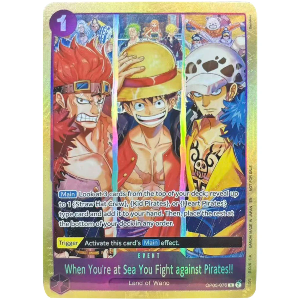 

Английская ONE PIECE Kid Law Baseball Luffy Флэш-карта OPCG FIVE ELDERS Самодельная классическая коллекционная карта аниме
