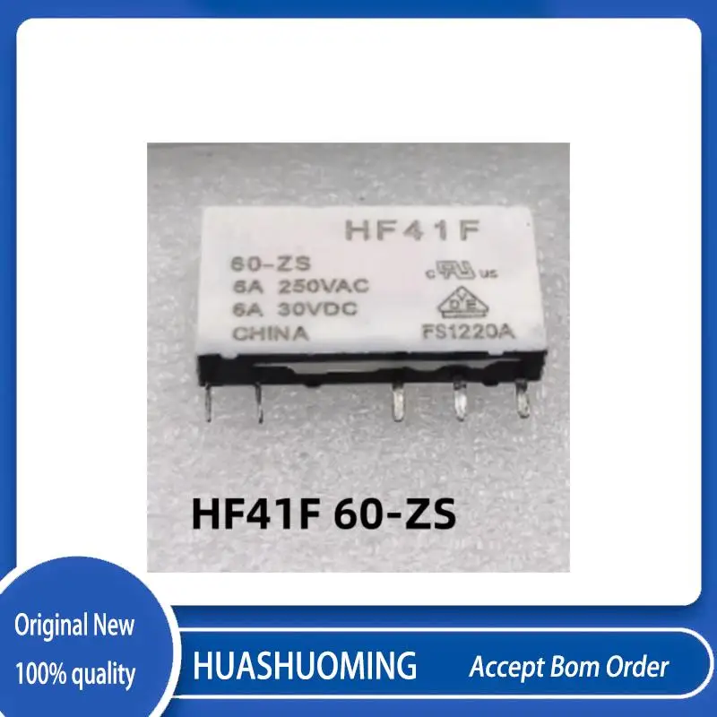 NEW 5PCS/LoT    HF41F 60-ZS  HF41F-60-ZS  HF41F-60-ZS  41F-1Z-C2-1 AC230V  60V 6A