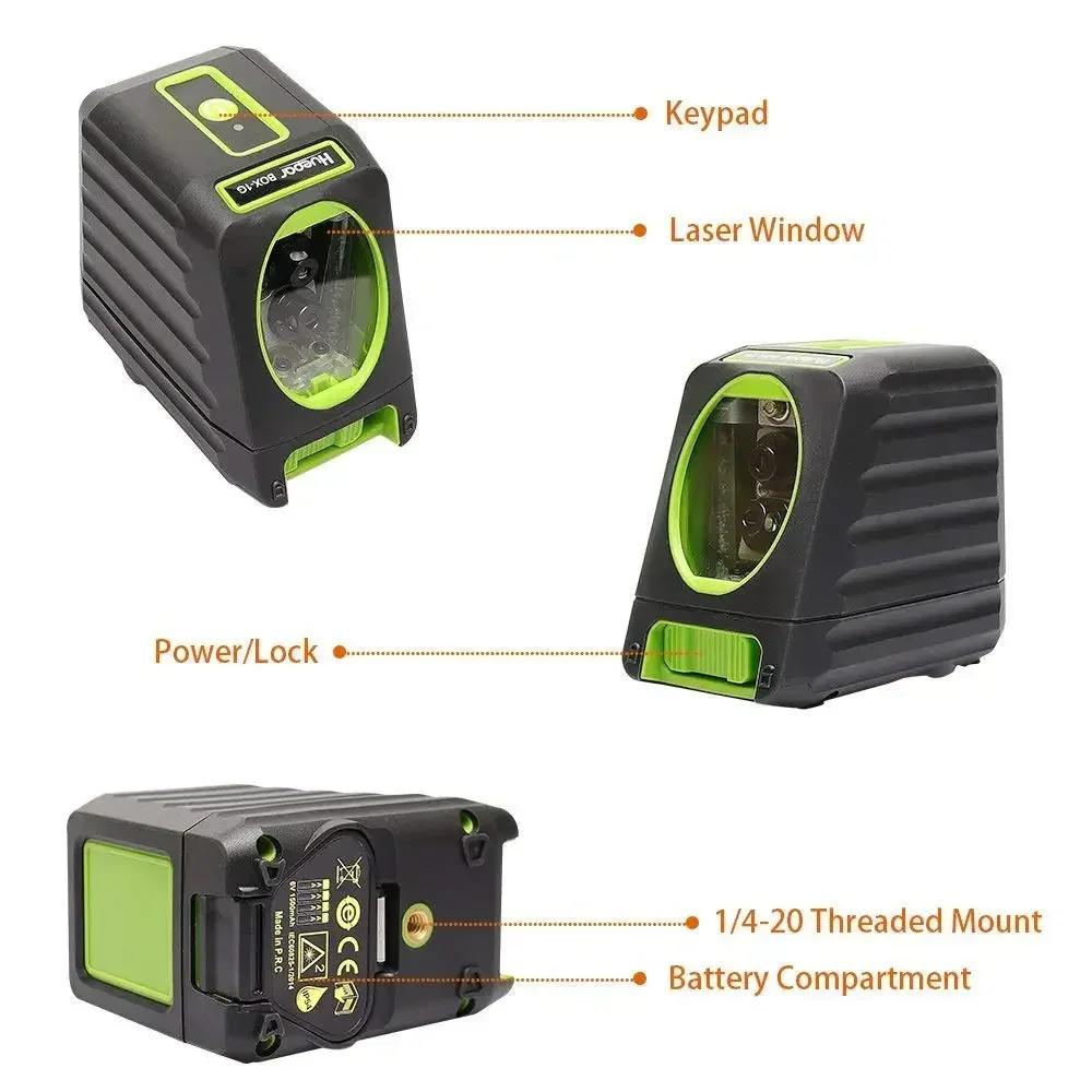 Outdoor Self-leveling- Huepar Box-1R,OEM 2 Red Cross Line Laser Level