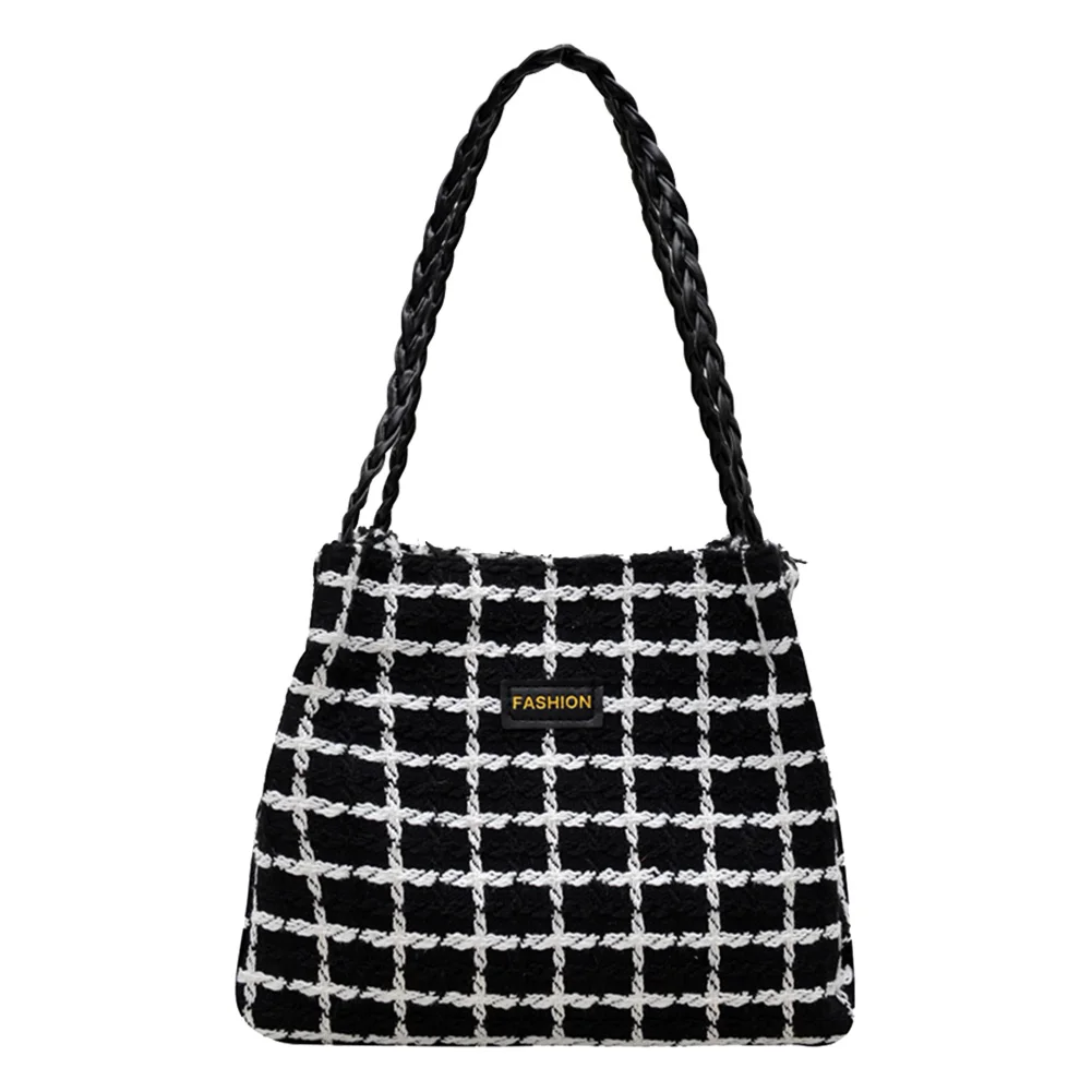 女性チェック柄ショルダーバッグ大容量トレンディトートハンドバッグ多用途ハングバッグ女性旅行通勤バッグ