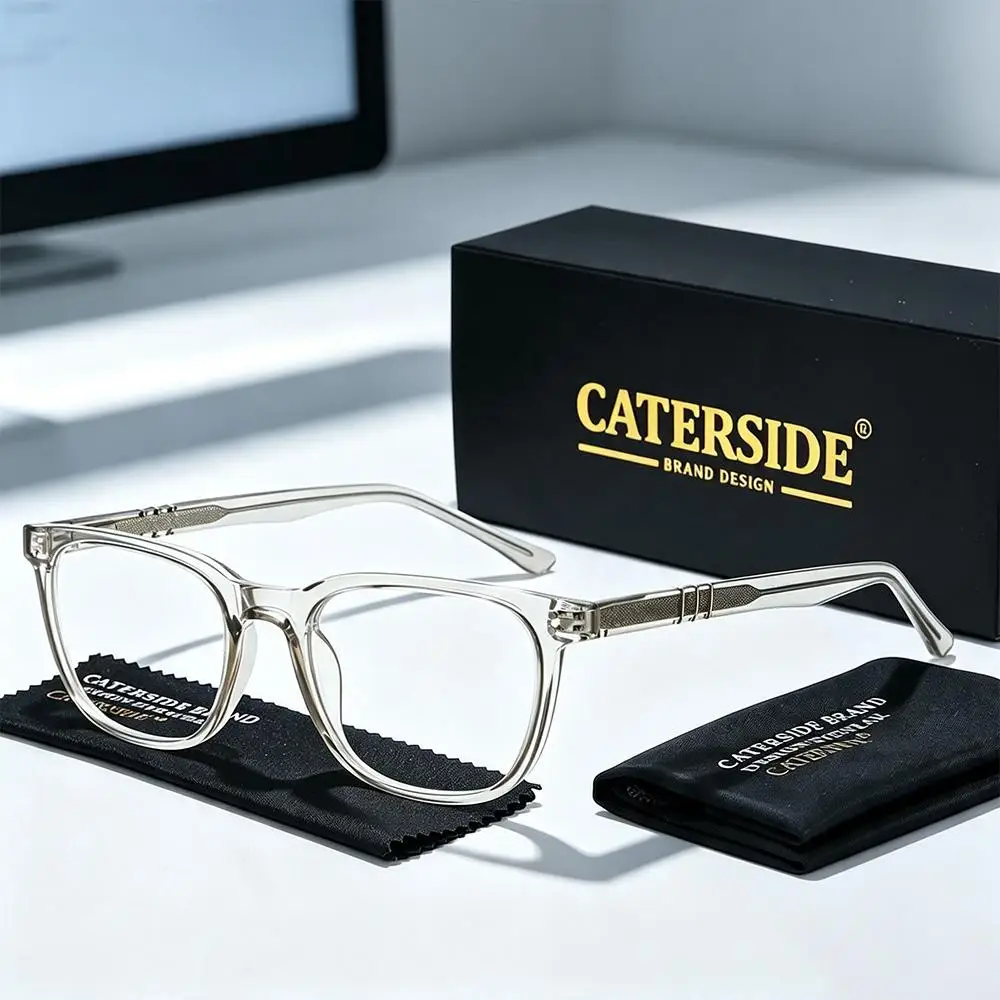 CATERSIDE Neue Modische Quadratische Anti-Blaulicht-Brille für Herren, Business- und Büro-Computer-Blaulicht-Schutzbrille für Damen – Detail 2