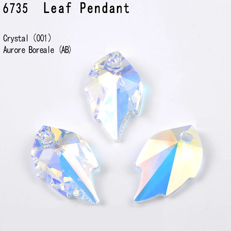 (1 Piece) Original Crystals from Austria 6735 Leaf Pendant Loose Beads Rhinestone for Necklace Earrings Jewelry Making