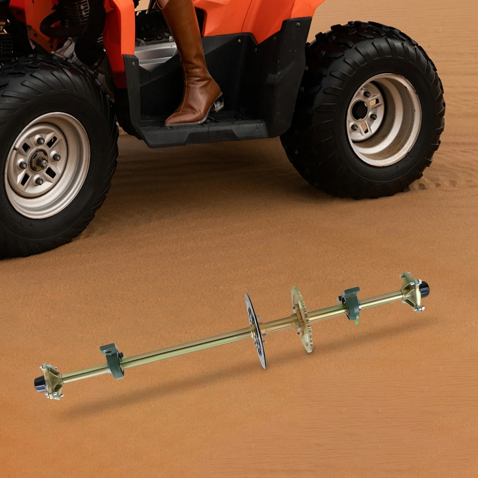 مجموعة المحور الخلفي Go Kart، المحور الخلفي ATV مقاس 44 بوصة، فولاذ محمل 1120 مم، ملحقات رباعية UTV، مجموعة المحور الخلفي المتين #6