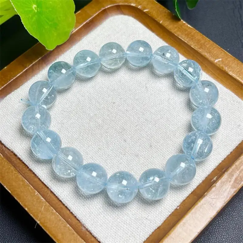 

Natural Blue Topaz Bead Bracelet Healing Crystal Charm Bracelets for Women Energy Jewelry Gift 1PCS 10/11/12MM