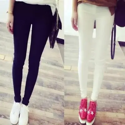 High Waist Thin Nine Points Elastic Women's Pants Spring Summer Autumn Fashionable Long Trousers Base Layer Pants Outwear