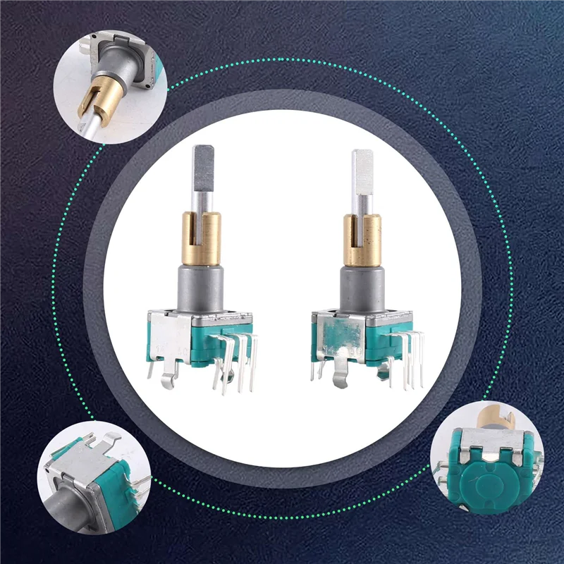 

EC11EBB24C03 Dual Axis Encoder With Switch 30 Positioning Number 15 Pulse Point Handle 25Mm