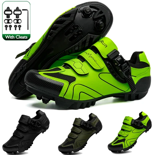 Imagen 2 del producto Zapatos de ciclismo MTB neutros, compatibles con zapatos de ciclismo de carretera Pelaton, calzado deportivo de ciclismo para hombre, diseño de tira reflectante