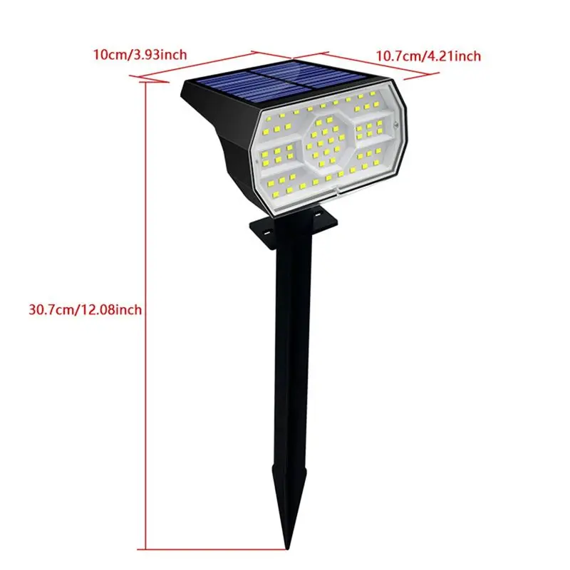 ABRW-Solar Spot Light 56 LED Outdoor Solar Landscape Spotlights Waterproof 3 Modes Garden Light For Door Backyard Garage