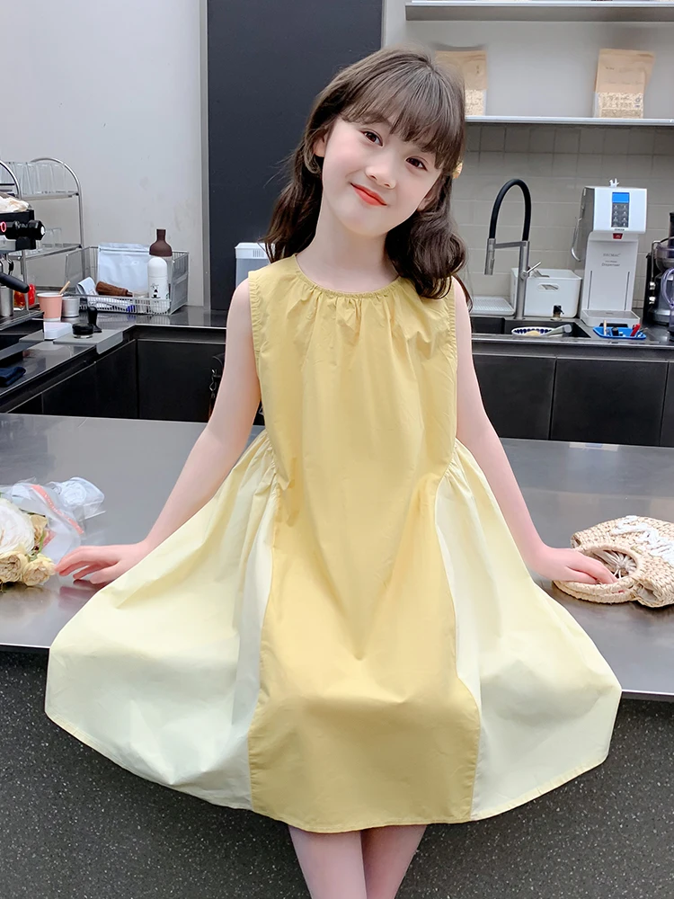 おしゃれなコットン素材のプリンセスドレス-女の子用-夏の新作-韓国風-デイリーウェア-様々な年齢サイズ展開