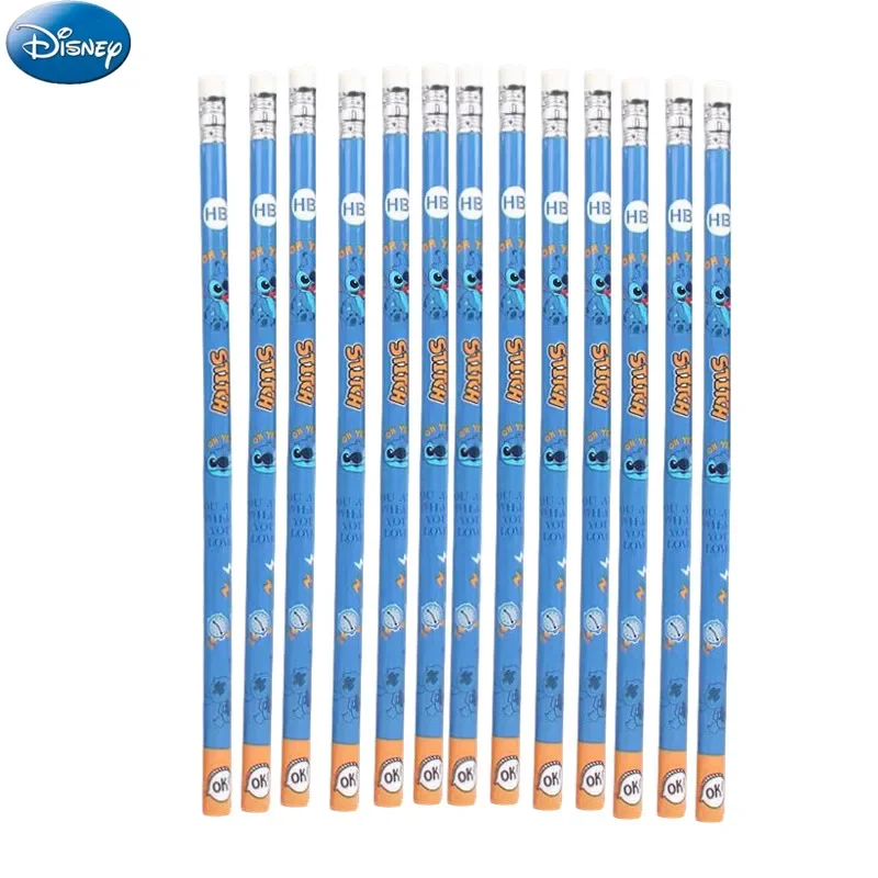 Anime Stitch Pencil Cartoon Student Write Tools bambini con forniture scolastiche in gomma temperamatite Hb matita in legno compleanno