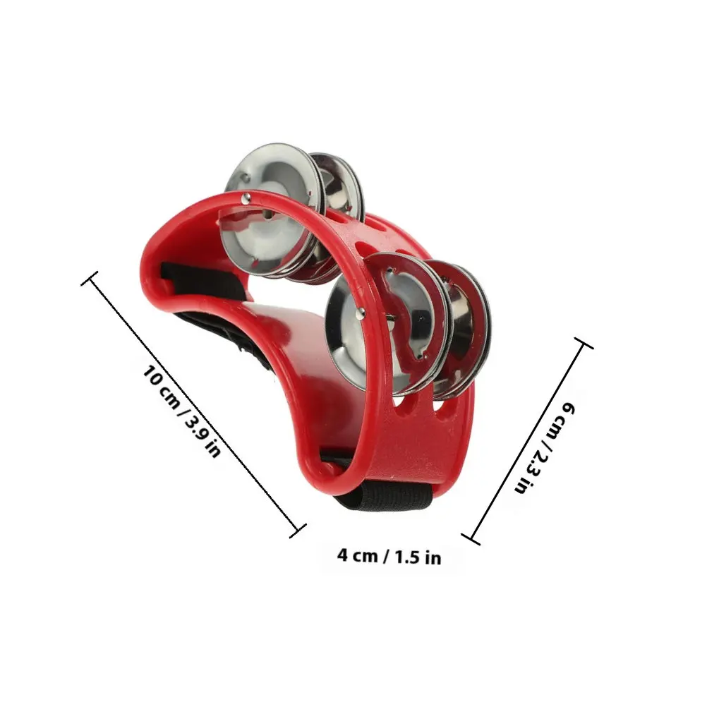 2Pcs Tambourines Foot Bell Shaker Dual Row Percussion Instrument Musical Accompaniment Stage Performance