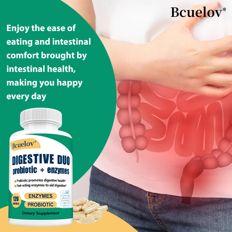 Probiotics & Digestive Enzymes Capsules, Support Gut Health, Digestion Nutrient Absorption Intestinal Balance & Immune Wellness