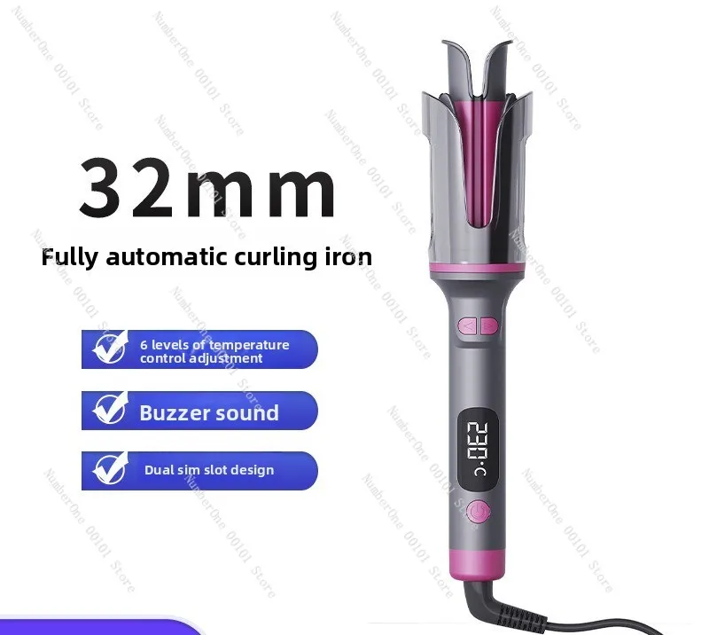 32mm Automatic Curling Iron, Negative Ion Hair Protection for Big Waves, with Beep Alert & Anti-Scald Tip, Home Use
