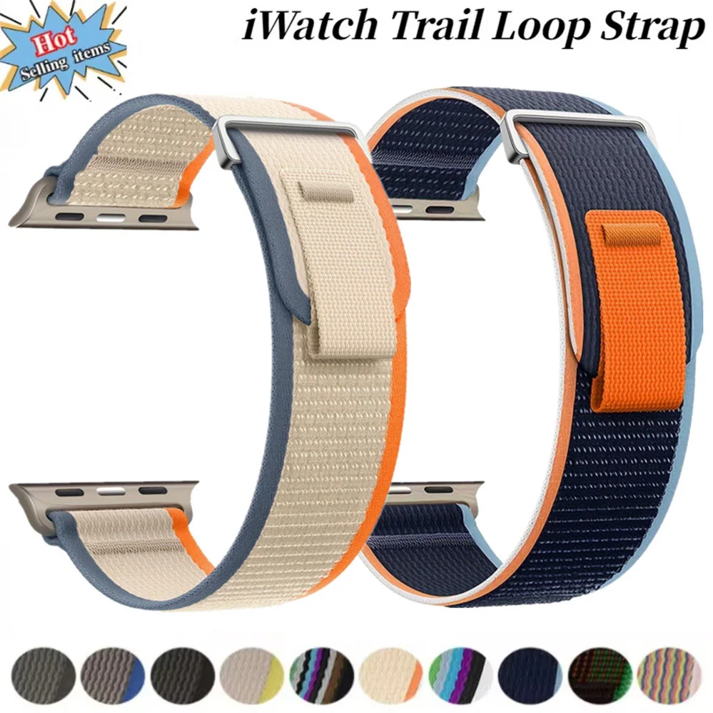Trail Loop Strap For Apple Watch Ultra 3/2 49mm Series 11 10 9 8 7 46mm 45mm 41mm 42mm Sports Nylon Wristband iWatch 6 5 SE 44mm