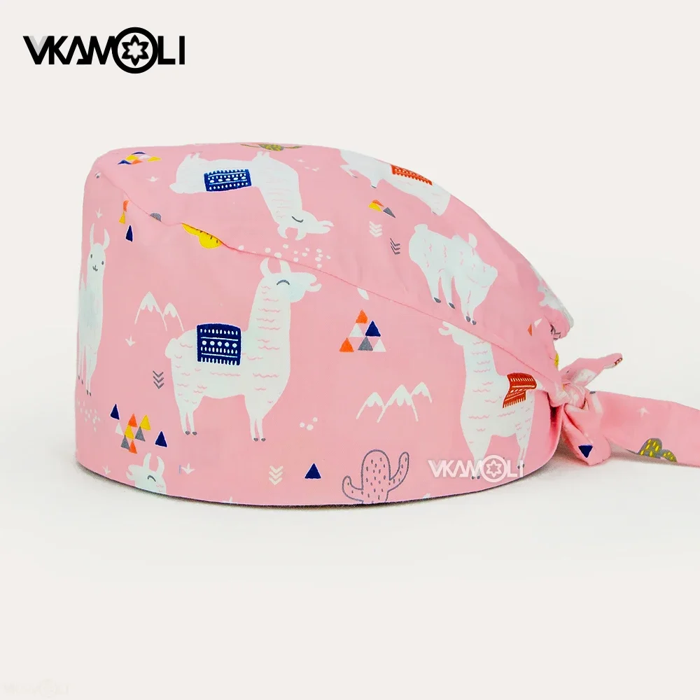 Gorro ajustable con estampado Floral para veterinario, gorro transpirable para enfermería, laboratorio de odontología, cuidado de mascotas, salón de belleza, trabajo