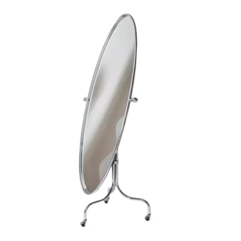 

Oval Internet Celebrity Barber Shop Mirror Table Barber Shop Mirror Stainless Steel Hair Cutting Mirror Hair Salon Special