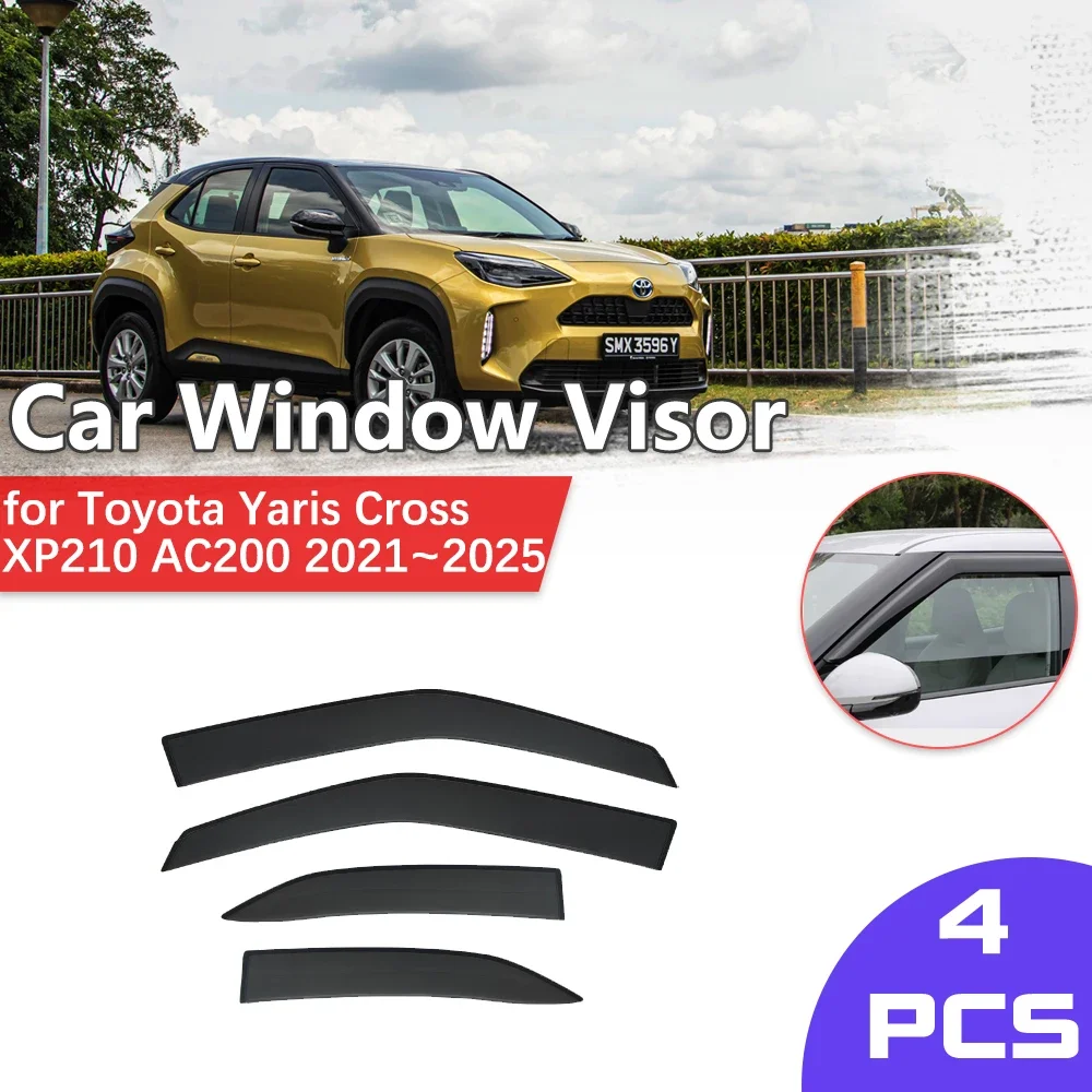 

Car Window Visor for Toyota Yaris Cross XP210 AC200 2021~2025 Shelter Rain Eyebrow Vent Awning Smoke Deflector Guard Accessories