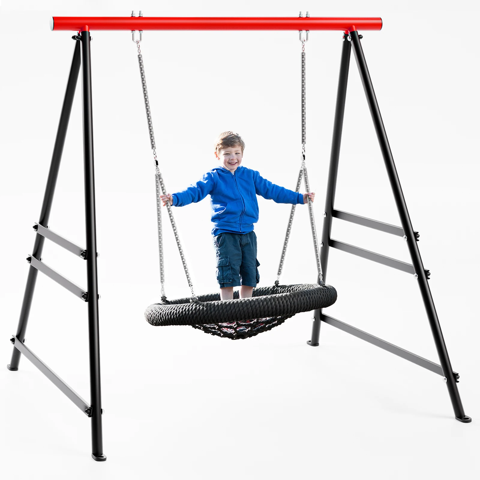 Swing Stand Frame,Swing Set Frame for Both Kids and Adults,600 Lbs Metal A-Frame Backyard Swing for Indoor Outdoor