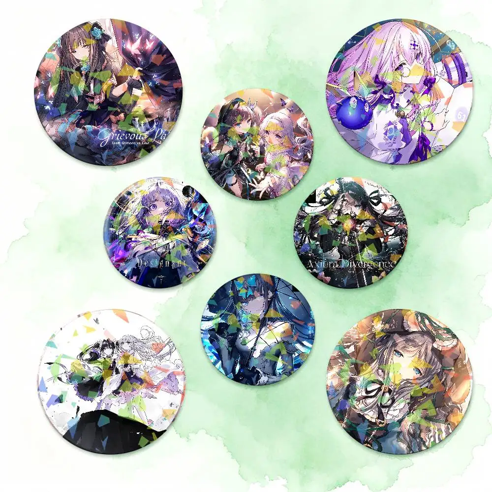 A-ArcAeA Fashion Music Game Round Badge Lapel Pins for Backpacks Briefcase Laser Brooch Clothes Gifts