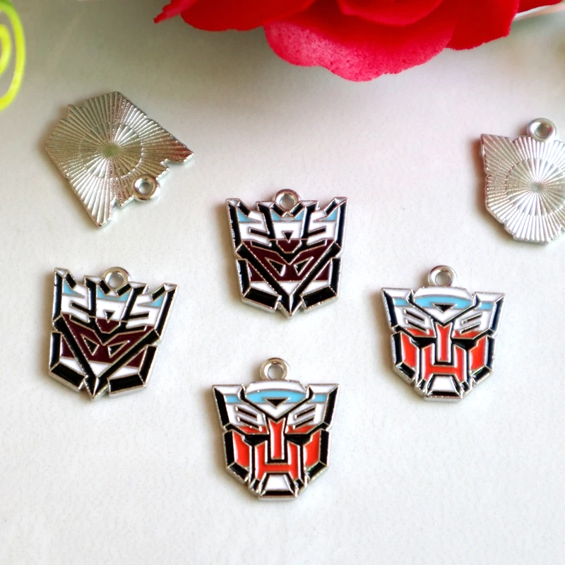 Colgante de aleación de Avatar de dibujos animados de Transformers, 10 piezas, dijes de Metal de Anime, collar, pulsera, pendiente, llavero,