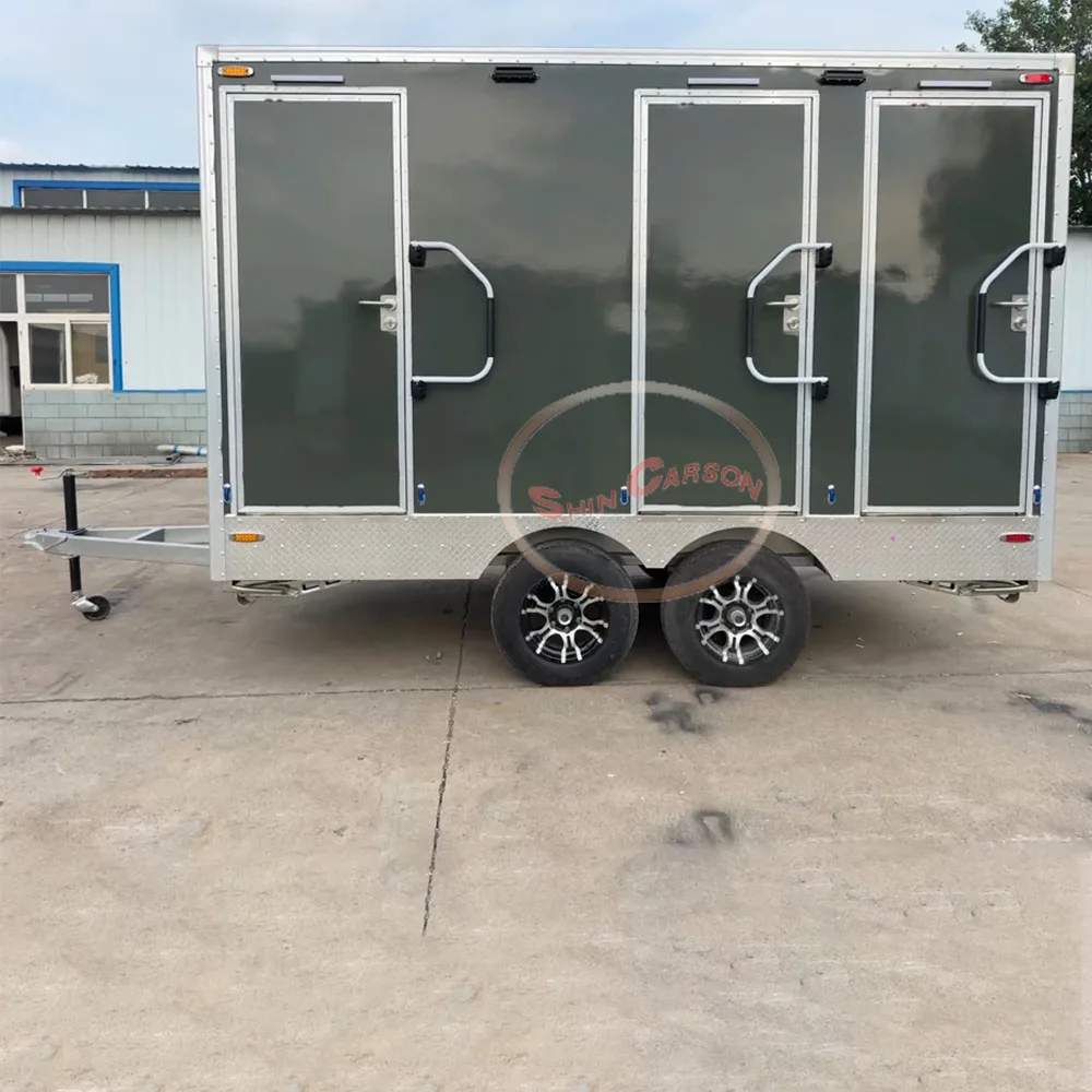 

Портативный роскошный туалетный прицеп для парковых встреч, горячая распродажа, мобильный прицеп для душа и туалета