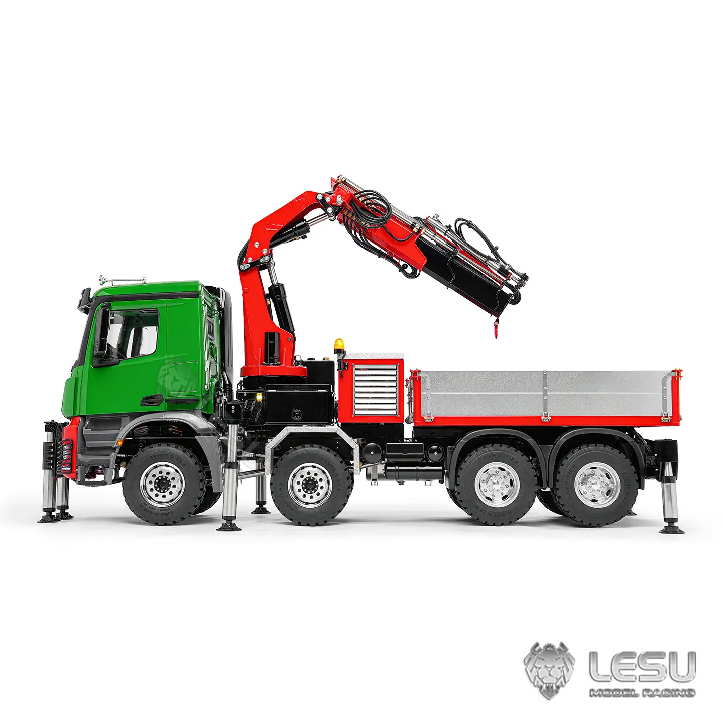 LESU Truck-Mounted Crane 1/14 3363 8X8 RC Hydraulic Crane Dump Truck RTR Version Metal Model Toy LS-Z0080 Remote Control Car