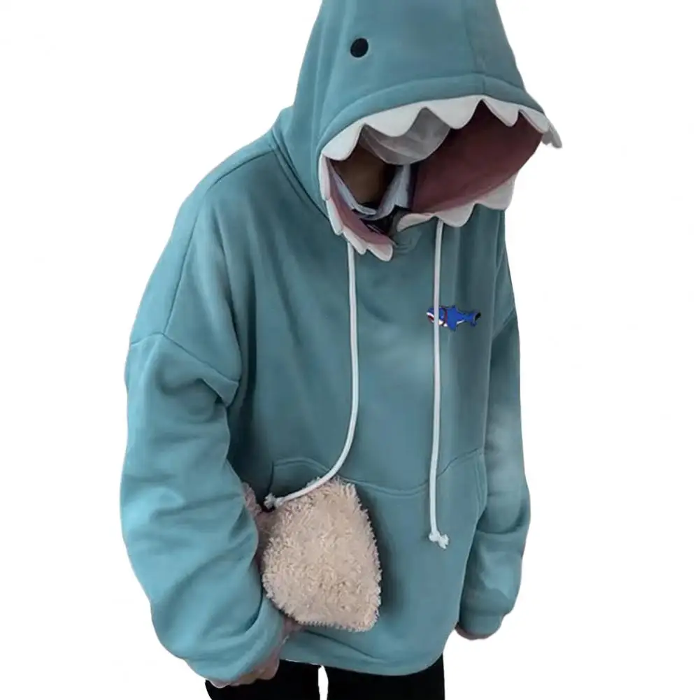 Cute Women Hoodie  Long Sleeve Young Style Spring Hoodie  Sharp Teeth-shaped Edge Autumn Hoodie