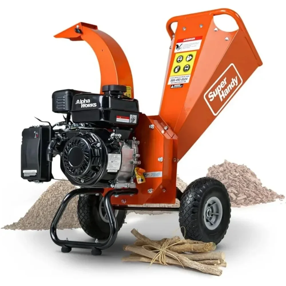 2024 NEW Mini Wood Chipper Shredder Mulcher Heavy Duty 7HP Compact Design 3