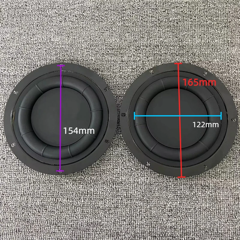 GHXAMP 6,5-calowa okrągła membrana basowa 165 mm ze wspornikiem montażowym Radiator pasywny Wzmacniacz basów 2 szt. — zdjęcie produktu 3