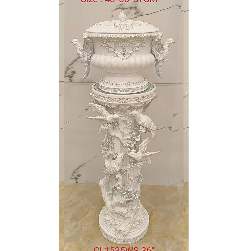 Factory Direct 2026 European Roman column potted flower vase flower pillar high-end luxury floor ornament American gold-plated c