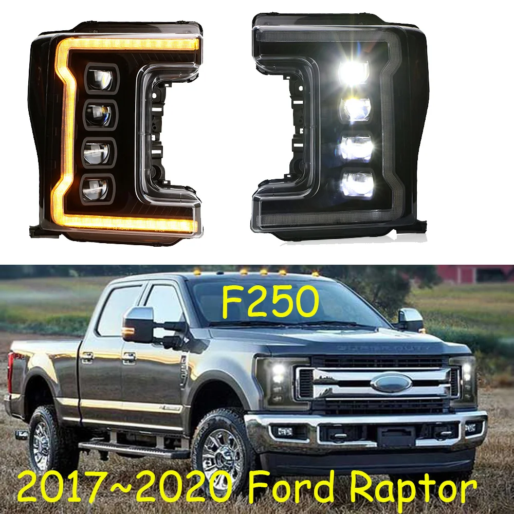 Car bumper headlamp Raptor F250 headlight F-250 2017~2020y All in LED DRL car accessories Raptor F250 light fog